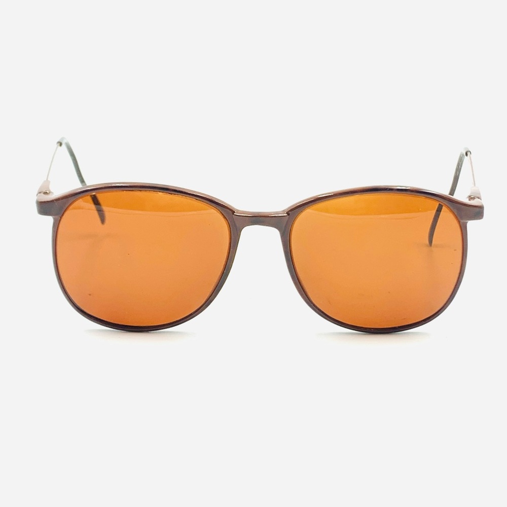 Vintage Sebastiano Brown Oval Sunglasses Frames